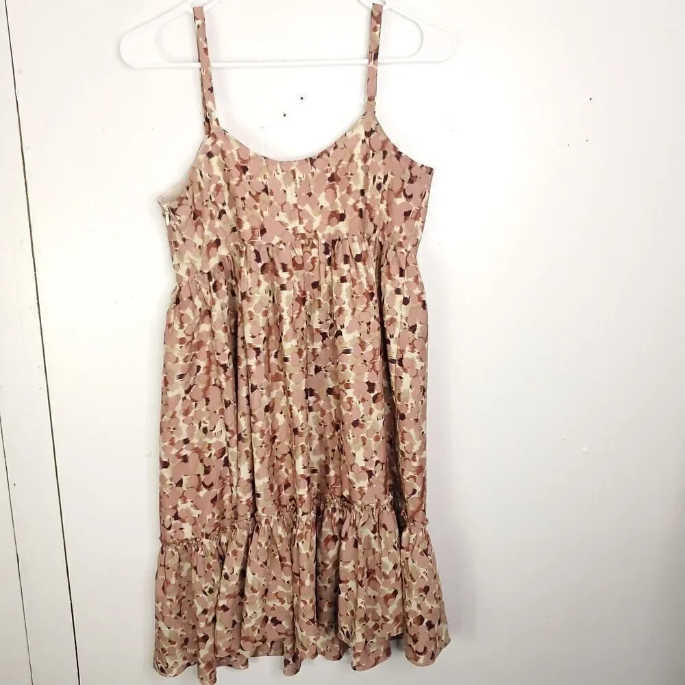 Fossil Dress WOmens Small Y2K Babydoll Flouncy Floral Drop Waist Tiered Pink - Picture 9 of 9
